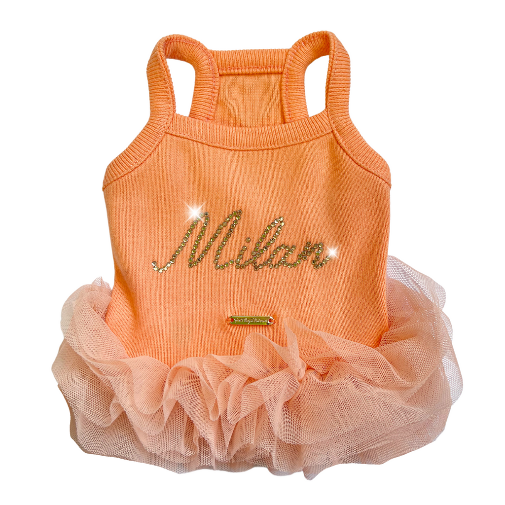 Orange Personalized Hand Applied Crystal Tutu