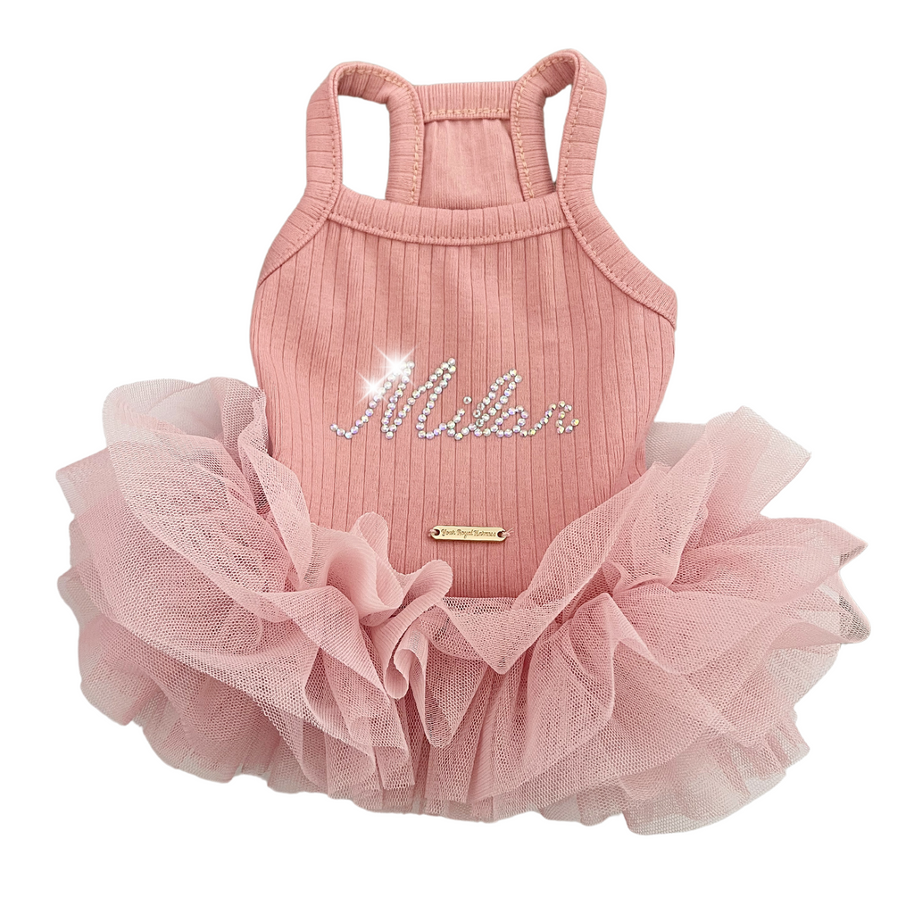 Pink Personalized Hand Applied Crystal Tutu