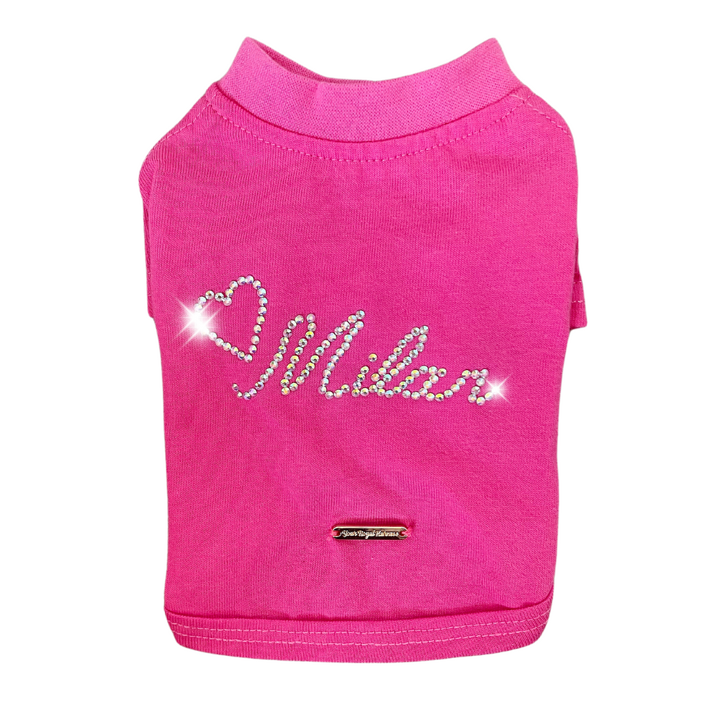 Personalized Hand Applied Crystal Pink T-Shirt